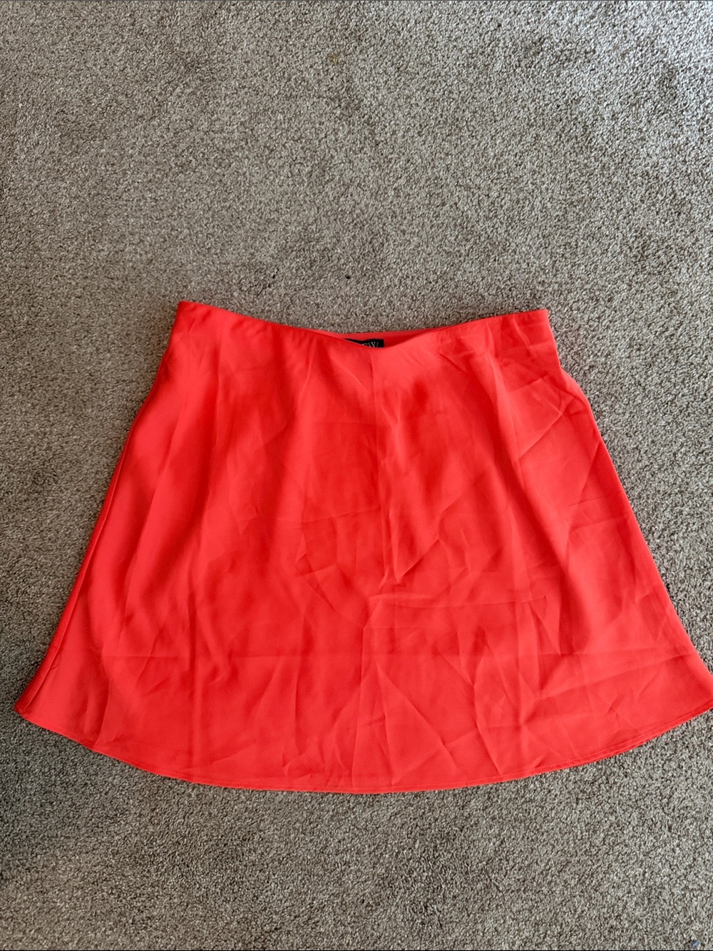 J. Crew Bright Coral Silk Mini A-Line Skirt